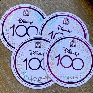 Disney 100th Year Anniversary Club 33 Foil Embossed Paper Coasters Set Of 4